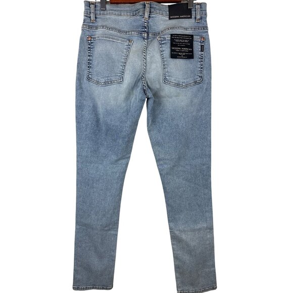 Modern American Fig Women's Jeans Eureka Rip Knee Denim Blue Size 31 NEW - Picture 4 of 12